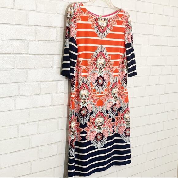 NWT ELIZA J Paisley and Stripes Jersey Knit Dress - Picture 9 of 15